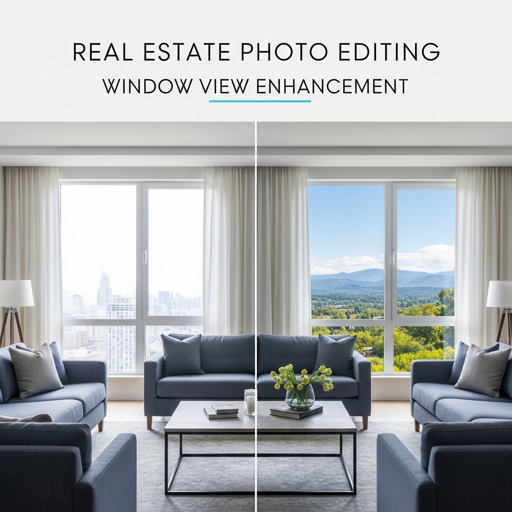 Real Estate Photo Editing Window View Enhancement