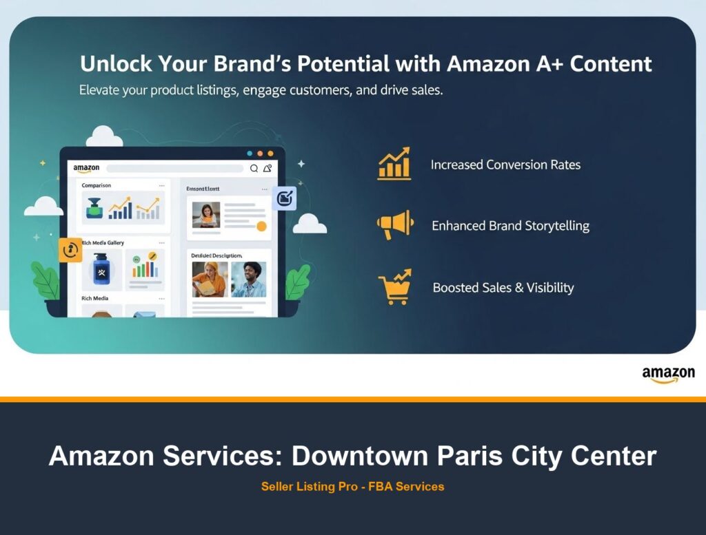 Amazon Infographic Design in Downtown Paris City Center